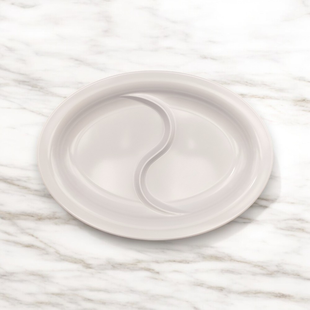 Oval Bis - Oval dish with 2 compartments 30.5x22 cm - Image 4